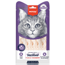 Wanpy Sterilised - Ton Balıklı & Kızılcıklı Kısırlaştırılmış Kedi Krema Ödülü 5x14g
