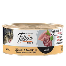 Felicia Tahılsız 85 gr Ciğerli-Tavuklu Kıyılmış. Kedi Maması