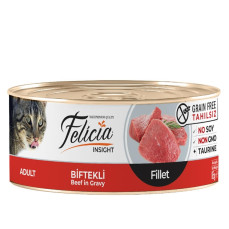 Felicia Tahılsız 85 gr Biftekli Fileto Yaş. Kedi Maması