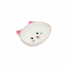 Melamin Mama Kabı Kedi Suratı Şeklinde Pembe 300 ML