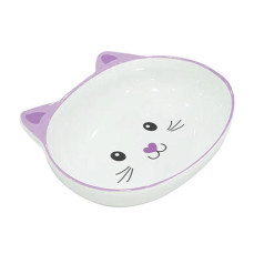 EuroCat Melamin Mama Kabı Kedi Suratı Şeklinde Mor 300 Ml
