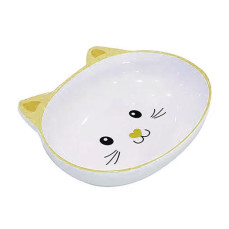 EuroCat Sarı Kedi Suratı Şeklinde Melamin Mama Kabı 300 Ml