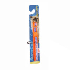 EuroCat Geometrik Desenli Zilli Kedi Boyun Tasması 28cm (Turuncu)