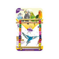 EuroBird Kuş Oyuncağı Renkli Boncuklu Kare Salıncak 15x16 cm