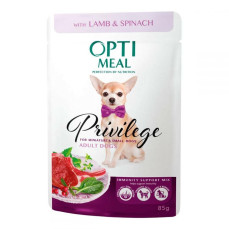 OptiMeal Tahılsız Kuzu Etli & Ispanaklı Küçük Irk Köpek Konservesi 85g