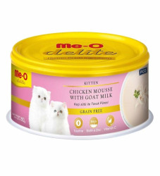 Me-O Delite Keçi Sütlü Tavuklu Tahılsız Ezme Yavru Kedi Konservesi 80gr