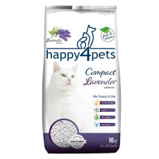 Happy4Pets Lavanta Kokulu Topaklaşan Bentonit Kedi Kumu İnce Taneli 10lt