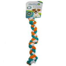 EuroDog Köpek Diş Kaşıma İpi 3 Düğümlü 25cm (Turuncu-Yeşil-Beyaz)
