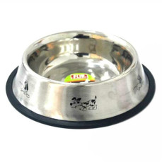 Flip Pet Desenli Çelik Kedi Köpek Mama Ve Su Kabı 220 ml