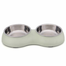 Nunbell Yuvarlak Melamin Çelik Mama Kabı İkili