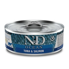 N&D Ocean - Alabalıklı. Somonlu ve Karidesli Tahılsız Yetişkin Kedi Konservesi 70gr