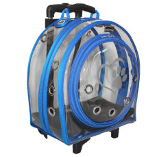 Migno Valiz Tipi Çekçekli Kedi Taşıma Mavi 50x20x42 cm