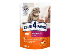 Club4Paws Premium Pouch Jöleli Dana Etli Kedi Yaş Maması 100 gr