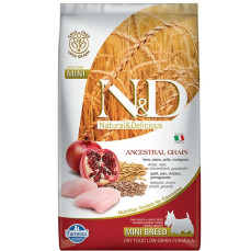 N&D Ancestral Grain - Düşük Tahıllı Tavuklu ve Narlı Küçük Irk Yetişkin Köpek Maması 2,5KG