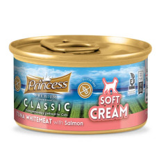 Princess Classic Soft Cream Beyaz Ton Balıklı ve Somonlu Yetişkin Kedi Sıvı Krema 50gr
