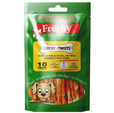 Freshy Tavuklu Twist Kurutulmuş Et Kaplı Köpek Çiğneme Çubuk 10 adet
