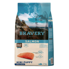 Bravery PUPPY Hypo-Allergenic Somonlu Monoprotein Tahılsız Küçük Irk Yavru Köpek Maması 2KG