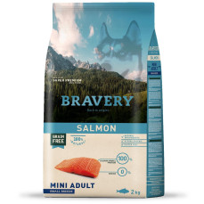 Bravery ADULT Hypo-Allergenic Somonlu Monoprotein Tahılsız Küçük Irk Köpek Maması 2KG