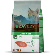Bravery KITTEN Hypo-Allergenic Tavuklu Monoprotein Tahılsız Yavru Kedi Maması 2KG