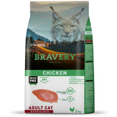 Bravery STERILISED Hypo-Allergenic Tavuklu Monoprotein Tahılsız Kısır Kedi Maması 2KG
