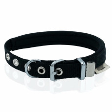 Doggie Dokuma Softlu Sade Köpek Boyun Tasması Siyah 3x42-50cm