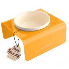 Petbucks Home Kedi ve Köpek Dekoratif Seramik Tekli Mama Kabı & Su Kabı 300 ml (Sarı)