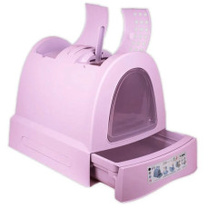 Imac Zuma Çekmeceli Kapalı Kedi Tuvaleti Pembe 40x56x42 Cm