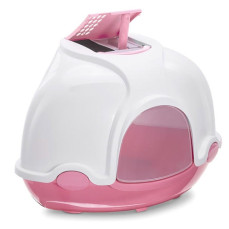 Imac Ginger Karbon Filtreli Kapalı Köşe Kedi Tuvaleti 52x52x44,5 cm (Pembe)