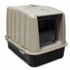 Plast Art Lüks Kapalı Kedi Kedi Tuvaleti Bej 37*38*50 Cm