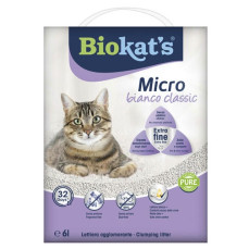Biokats Micro Bianco Classic Kokusuz Topaklanan Doğal Kedi Kumu 6Lt