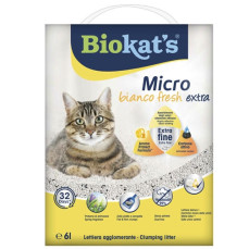 Biokat's Bahar Kokulu Micro Bianco Fresh Extra Topaklanan Aktif Karbonlu Bentonit Kedi Kumu 6lt