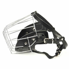 Flip Metal Telli, Deri Köpek Ağızlığı [Small]