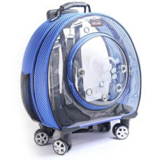 Migno Valiz Tipi Çekçekli Kedi Taşıma Mavi 50x45x20 cm