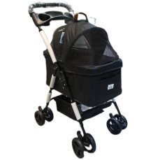 Tommy Kedi ve Küçük Irk Köpek Taşıma Arabası 15 Kg Taşıma Kapasiteli Siyah (65x45x95cm)