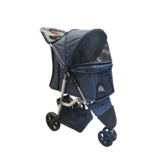 Tommy Kedi ve Küçük Irk Köpek Taşıma Arabası 15 Kg Taşıma Kapasiteli Lacivert (80x46x99cm)