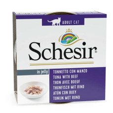 Schesir Jelly - Ton Balıklı ve Sığır Etli Yetişkin Kedi Konservesi 85gr