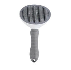 Clean Pet's Tüy Temizleme Düğmeli Oval Kedi Köpek Fırçası 10 cm (Gri)