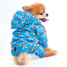 Pawstar Irides Gökkuşağı Desenli Orta Irk Köpek Yağmurluğu 6,6-9KG [XL] - Su geçirmez