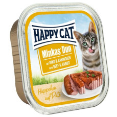 Happy Cat Minkas Duo Sığır Etli ve Tavşanlı Yetişkin Kedi Konservesi 100gr