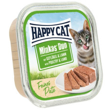 Happy Cat Minkas Duo Tavuklu ve Kuzu Etli Yetişkin Kedi Konservesi 100gr