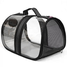 Luckypaw Flybag Kedi Köpek Şeffaf Taşıma Çantası 44x28x28cm (Siyah)