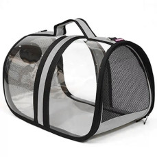 Luckypaw Flybag Kedi Köpek Şeffaf Taşıma Çantası 44x28x28cm (Gri)
