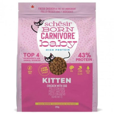 Schesir Born Carnivore (%43 Proteinli) Tavuklu ve Yumurtalı Tahılsız Yavru Kedi Maması 255gr