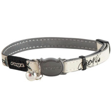 Rogz GlowCat Siyah Kedi Desenli Reflektörlü ve Emniyet Kilitli Kedi Boyun Tasması (Siyah-Beyaz)