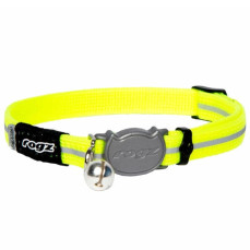 Rogz Reflektör Şeritli Kademeli Emniyet Kilitli Kedi Boyun Tasması (Neon Yeşil)