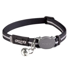 Rogz Reflektör Şeritli Kademeli Emniyet Kilitli Kedi Boyun Tasması (Siyah)
