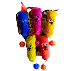 Raccoon Uzun Aslan Çıngıraklı Top Peluş Kedi Oyuncağı