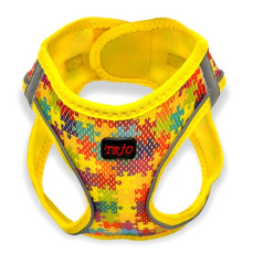 Luckypaw Air Mesh Harness Desenli Kedi-Köpek Göğüs Tasması Puzzle (2-4kg) [2XSmall]
