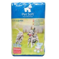 Pet Soft 6-11 Kg - 30-50 cm Köpek Bezi 12 Adet