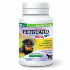 Petguard Yavru Köpekler İçin Magnezyum Fosfor ve Çinkolu Kalsiyum Tableti 150 Adet